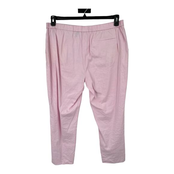 Theory pants Treeca Pull-On Good Linen cropped pink size 16 - Picture 4 of 8